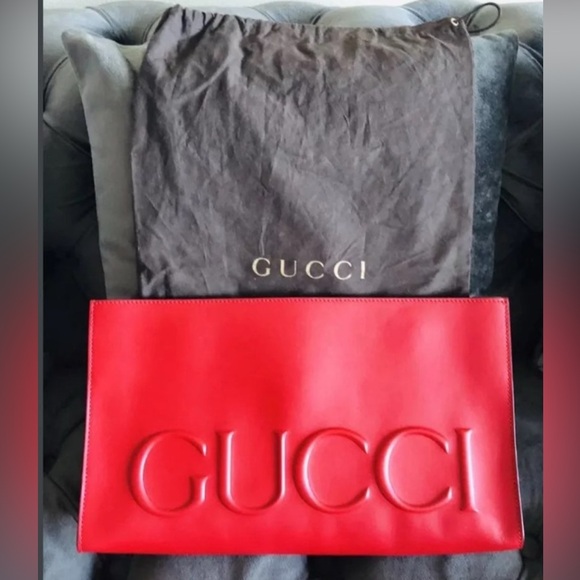 SOLD ‼️ Gucci Clutch Large Red Leather 100% authentic - Picture 6 of 10